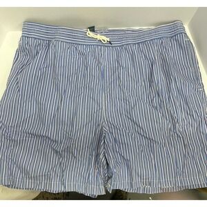 Ralph Lauren Polo Men's Shorts 3X Big Blue White Stripe Pink Pony Tie Waist
